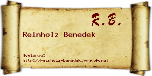 Reinholz Benedek névjegykártya